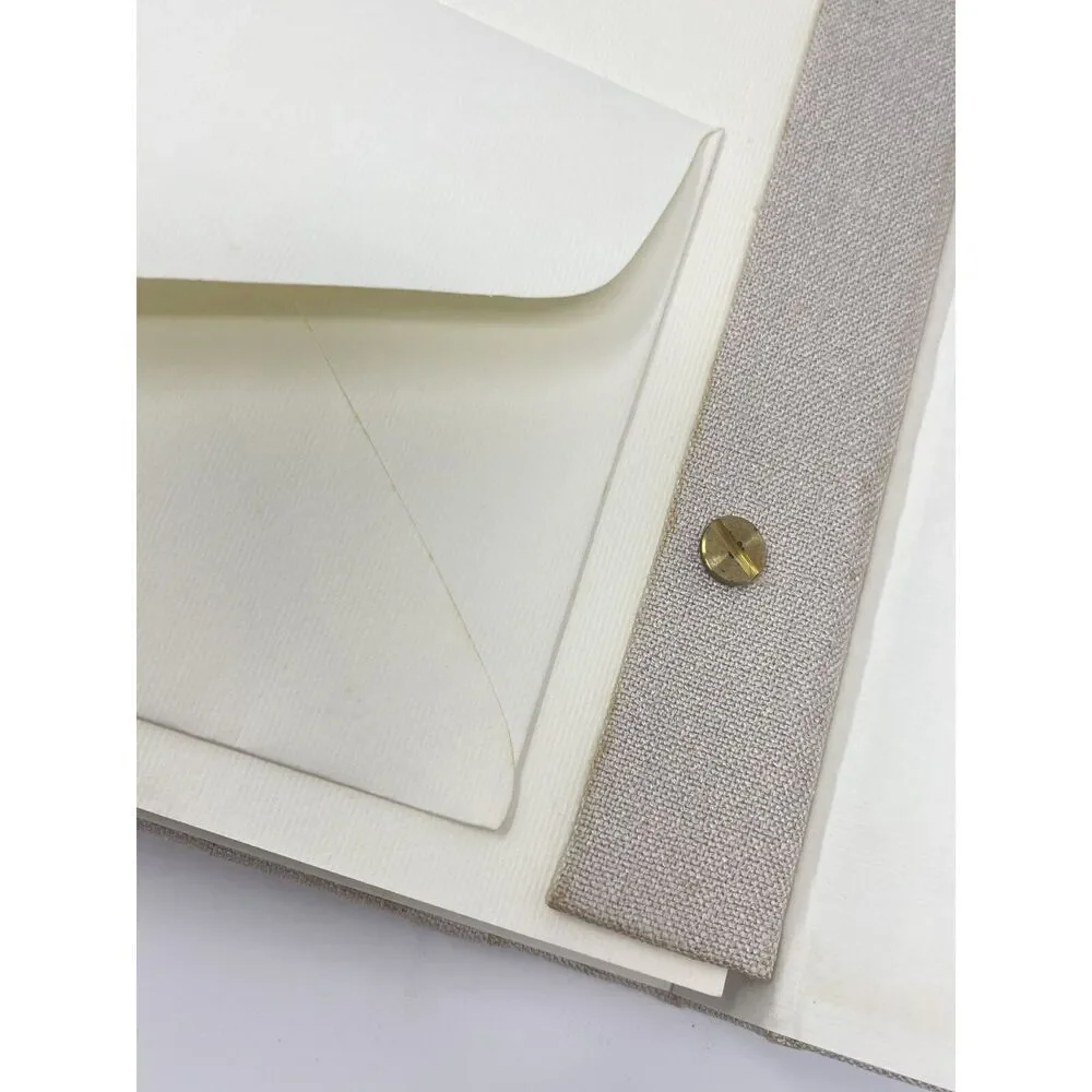 Pottery Barn Photo Picture Memory Book Album Linen Beige  Scrapbook 8.5x14.5”